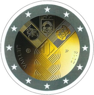 2 Euro Sondermünze aus Litauen mit dem Motiv 100 Jahre Unabhängigkeit