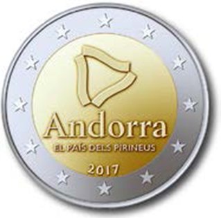 2 Euro Sondermünze aus Andorra aus 2017 mit dem Motiv Andorra - Das Land in den Pyrenäen