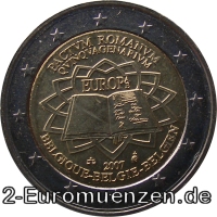 2 Euromünze aus Belgien mit dem Motiv 50 Jahre Römische Verträge