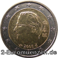2 Euro Belgien 2008 König Albert II von Belgien