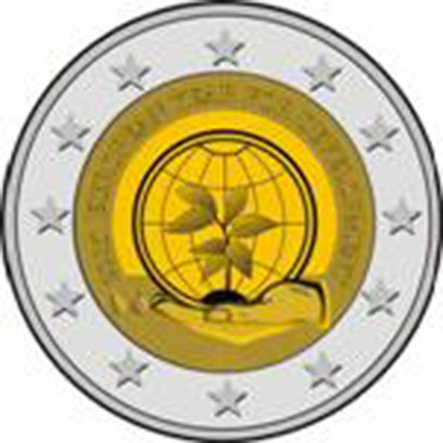 2 Euromünze aus Belgien mit dem Motiv Europäisches Jahr für Entwicklung