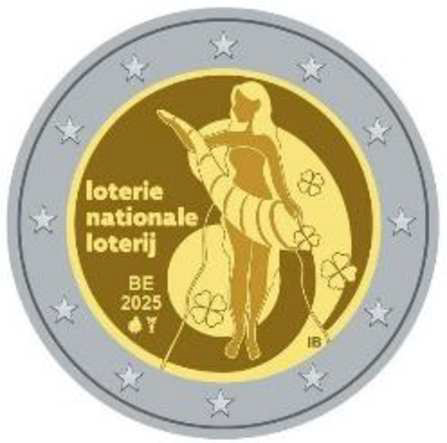 2 Euro Sonderm&uuml;nze aus Belgien aus 2025 mit dem Motiv Belgische Nationallotterie