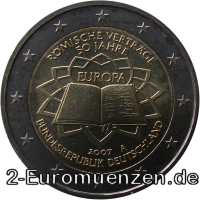 2 Euromünze aus Deutschland mit dem Motiv 50 Jahre Römische Verträge