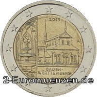 2 Euromünze aus Deutschland mit dem Motiv Baden–Württemberg – Kloster Maulbronn