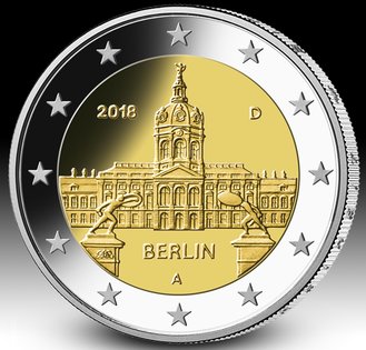 2 Euromünze aus Deutschland mit dem Motiv Berlin – Schloss Charlottenburg
