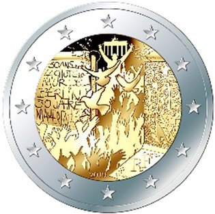 2 Euro Sondermünze aus Deutschland uit 2019 mit dem Motiv 30 Jahre Mauerfall