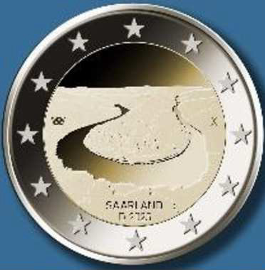 2 Euro Sonderm&uuml;nze aus Deutschland aus 2025 mit dem Motiv Saarschleife