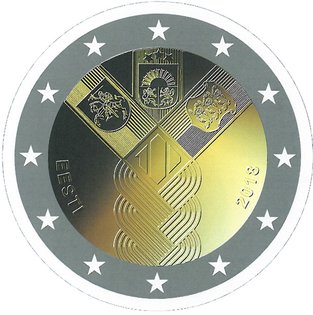 2 Euro Sondermünze aus Esland mit dem Motiv 100 Jahre Unabhängigkeit