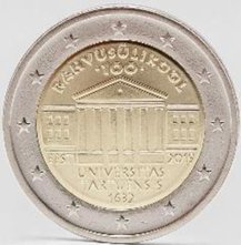 2 Euro Sondermünze aus Estland aus 2019 mit dem Motiv 100 Jahre Universität Tartu