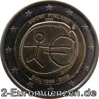 2 Euromünze aus Finnland mit dem Motiv 10 Jahre Euro