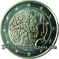 2 Euromünze aus Finnland mit dem Motiv 150 Jahre finnische Münze