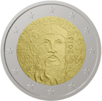 2 Euromünze aus Finnland mit dem Motiv 125. Geburtstag des Literaturnobelpreisträgers F.E. Sillanpää