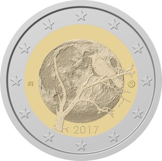 2 Euro Sondermünze aus Finnland mit dem Motiv Die finnische Natur