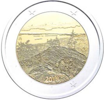 2 Euro Sondermünze aus Finnland uit 2018 mit dem Motiv Finnische Nationallandschaft Koli