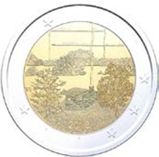 2 Euro Sondermünze aus Finnland uit 2018 mit dem Motiv Finnische Saunakultur