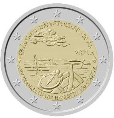 2 Euromünze aus Finnland mit dem Motiv 100. Jahre Selbstverwaltung der Region Åland