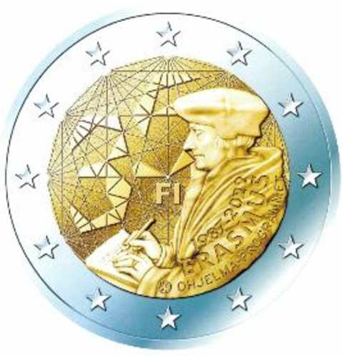2 Euromünze aus Finnland mit dem Motiv 35 Jahre Erasmus-Programm
