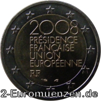 2 Euromünze aus Frankreich mit dem Motiv Französische EU-Ratspräsidentschaft 2008