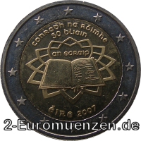 2 Euromünze aus Irland mit dem Motiv 50 Jahre Römische Verträge