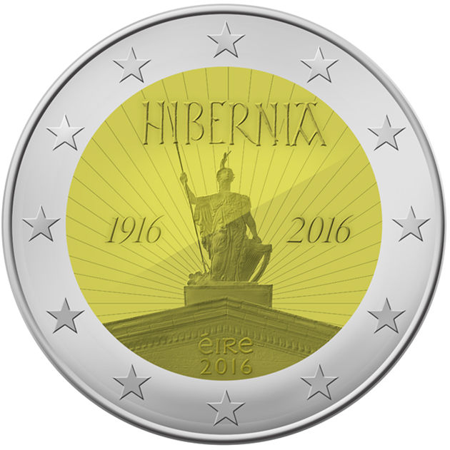 2 Euro Sondermünze aus Irland aus 2016 mit dem Motiv 100. Jahrestag des Osteraufstands 1916