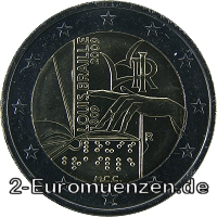 2 Euromünze aus Italien mit dem Motiv 200. Geburtstag von Louis Braille