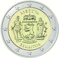 2 Euro Sondermünze aus Litauen aus 2019 mit dem Motiv Samogitien