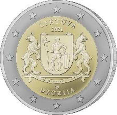 2 Euromünze aus Litauen mit dem Motiv Region Dzūkija