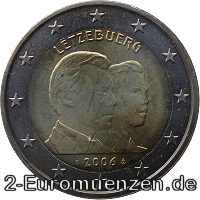  2 Euromünze aus Luxemburg mit dem Motiv 25. Geburtstag von Erbherzog Guillaume