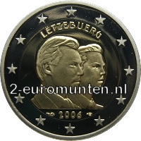 2 Euromünze aus Luxemburg mit dem Motiv 25. Geburtstag von Erbherzog Guillaume
