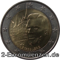  2 Euromünze aus Luxemburg mit dem Motiv Großherzogliches Palais