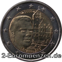 2 Euromünze aus Luxemburg mit dem Motiv Château de Berg