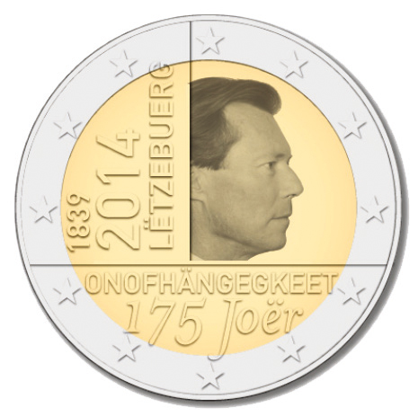 2 Euromünze aus Luxemburg mit dem Motiv 175 Jahre Unabhängigkeit