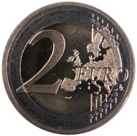 2 Euromünze aus Luxemburg mit dem Motiv 10. Hochzeitstag von Erbgroßherzog Guillaume und Erbegroßherzogin Stephanie