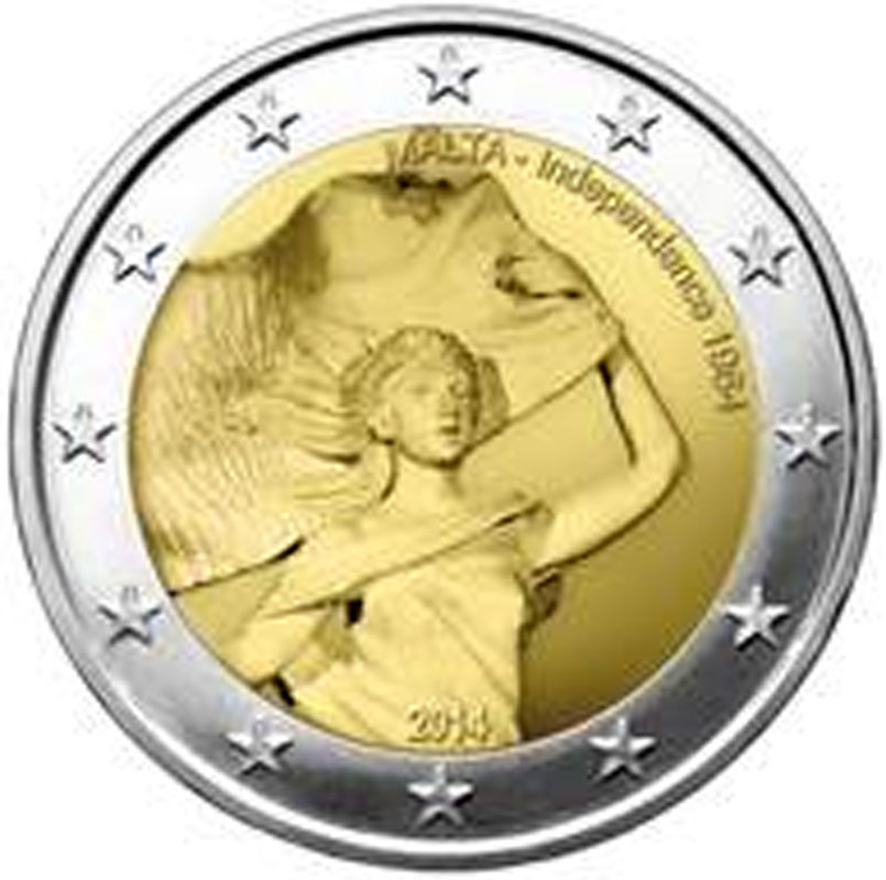 2 Euromünze aus Malta mit dem Motiv Unabhängigkeit von Großbritannien 1964
