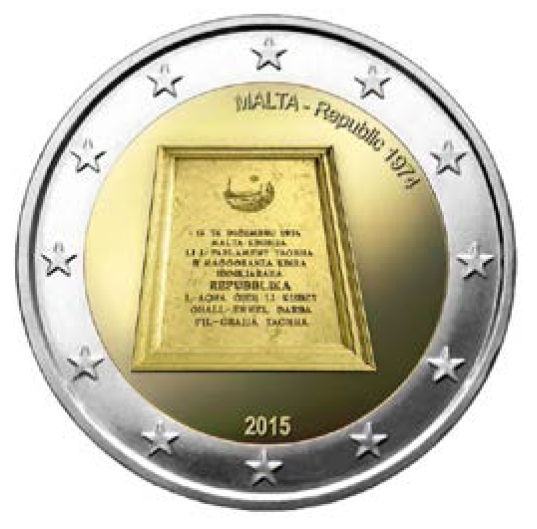 2 Euromünze aus Malta mit dem Motiv Republik Malta