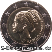 2 Euromünze aus Monaco mit dem Motiv 25. Todestag der Fürstin Gracia Patricia