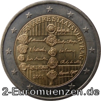 2 Euromünze aus Österreich mit dem Motiv 50 Jahre Staatsvertrag