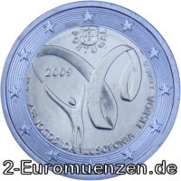 2 Euromünze aus Portugal mit dem Motiv Lusofonia-Spiele 2009
