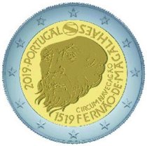 2 Euro Sondermünze aus Portugal uit 2019 mit dem Motiv 500. Jahrestag der Weltumrundung durch Magellan