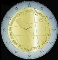 2 Euro Sondermünze aus Portugal uit 2019 mit dem Motiv 600. Jahrestag der Entdeckung Madeiras