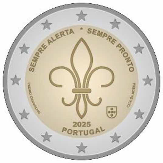 2 Euro Sonderm&uuml;nze aus Portugal aus 2025 mit dem Motiv 16. World Scout Moot