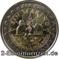 2 Euromünze aus San Marino mit dem Motiv Weltjahr der Physik