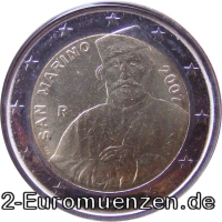 2 Euromünze aus San Marino mit dem Motiv Giuseppe Garibaldi
