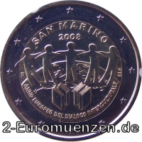2 Euromünze aus San Marino mit dem Motiv Europäisches Jahr des interkulturellen Dialogs