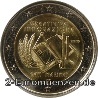 2 Euromünze aus San Marino mit dem Motiv Europäisches Jahr der Kreativität und Innovation