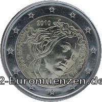 2 Euromünze aus San Marino mit dem Motiv 500. Todestag von Sandro Botticelli