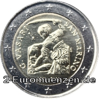 2 Euromünze aus San Marino mit dem Motiv 500. Geburtstag von Giorgio Vasari