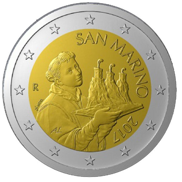 2 Euro San Marino 2017 Porträt des Heiligen Marinus