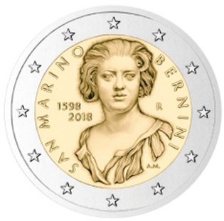 2 Euro Sondermünze aus San Marino uit 2018 mit dem Motiv 420. Geburtstag Gian Lorenzo Berninis