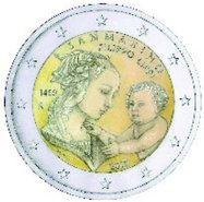 2 Euro Sondermünze aus San Marino uit 2019 mit dem Motiv 550. Todestag von Filippo Lippi